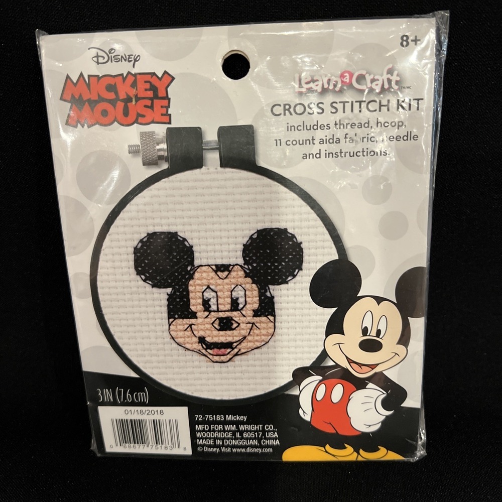 Learn A Craft Disney Mickey Mouse Cross Stitch Kit NEW